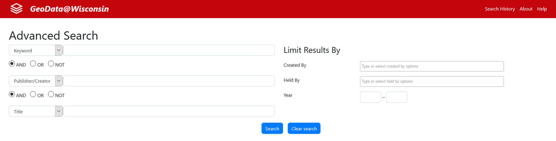 GeoData@Wisconsin Advanced Search