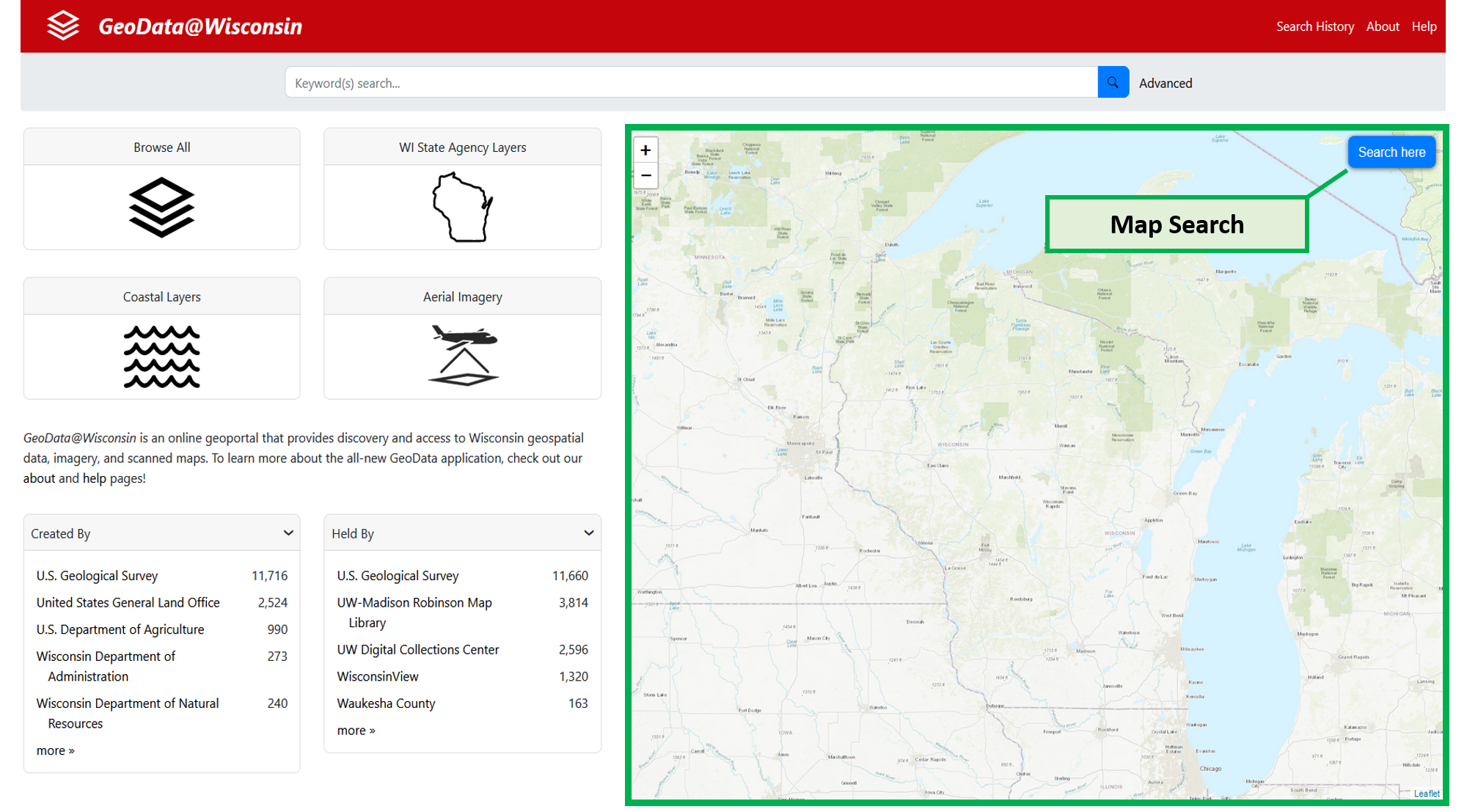 GeoData@Wisconsin Map Search